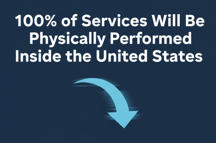 100% of Services Will Be Physically Performed Inside the United States